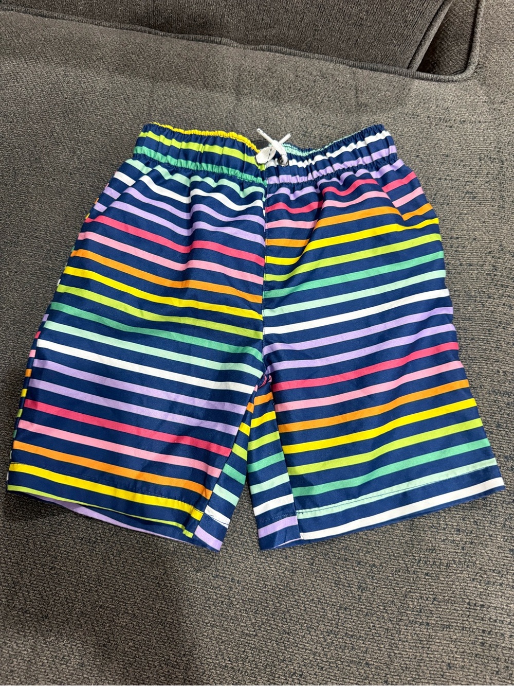 City Streets Kids Swim Trunks - Navy Multicolor Stripes